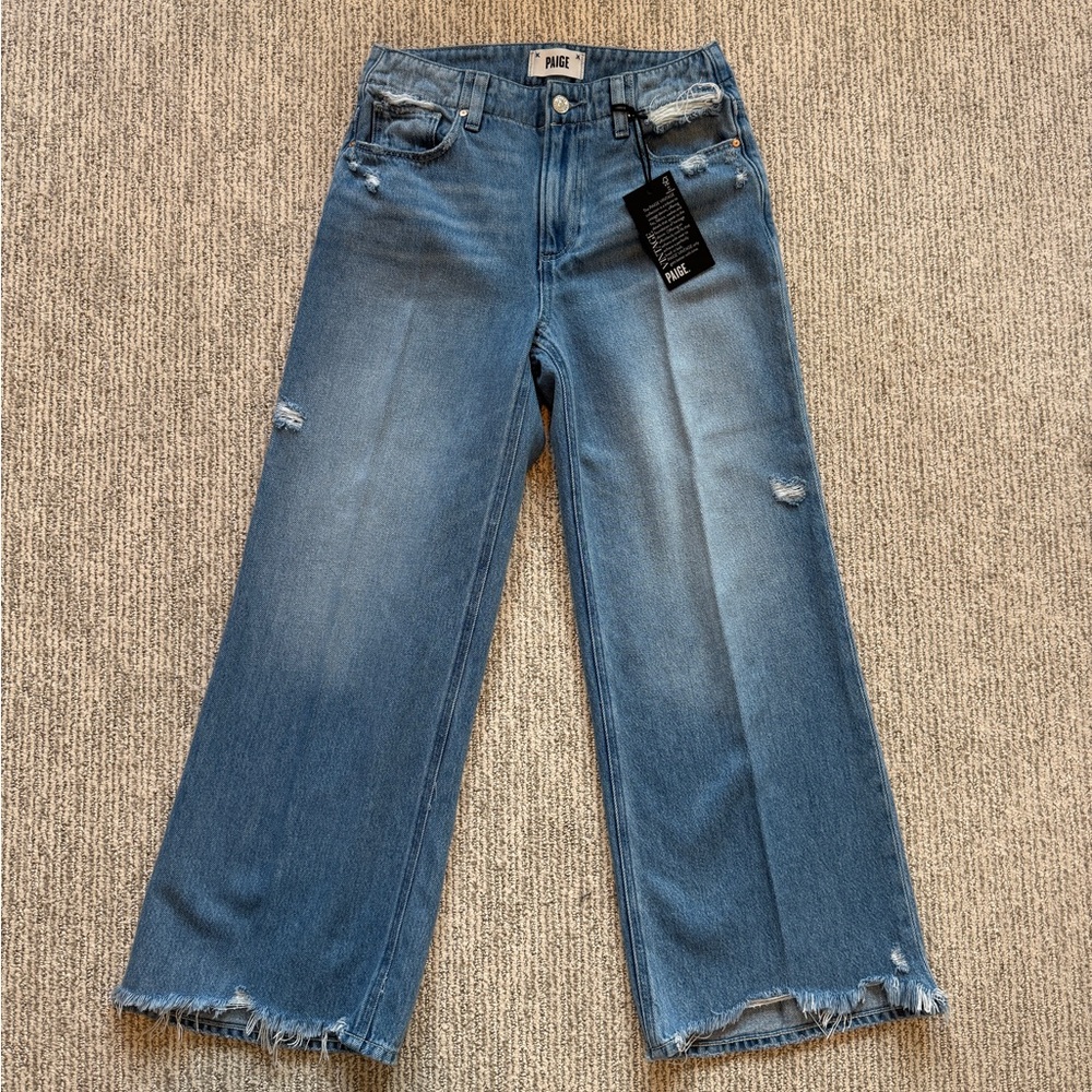 Paige Zoey Wide Leg Cropped Jeans Rumor wash size 24 NWT